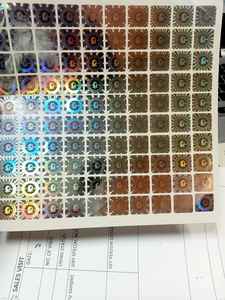 Silver Color Holographic Adhesive Paper Labels Premium Digiteltech P4 for Business Shopping <b>Gap</b> Cut Hologram Packaging - Product Image 2