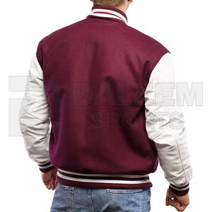 Offre Spéciale hommes Varsity Baseball veste haute rue décontracté en cuir manches lettre motif hiver Bomber veste Letterman veste - Product Image 3
