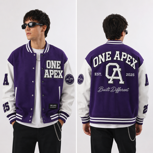 Veste universitaire en laine et cuir pour homme, veste en chenille, veste bomber universitaire, OEM personnalisé, streetwear - Product Image 2