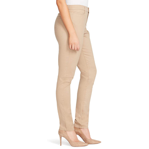Femmes grande taille Beige taille haute coupe ajustée pantalon Stretch jambe droite pantalon pour décontracté bureau travail hiver bas - Product Image 3