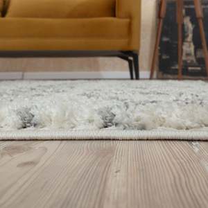 Moroccan Ivory <b>Grey</b> Shaggy <b>Rug</b> 1000 Machine Made Flat Weave for Living Room Bedroom Hallway - Product Image 5