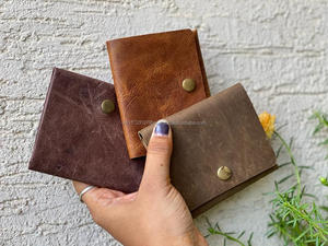 Cartera de mano de cuero marrón, monedero pequeño, elegante - Product Image 3