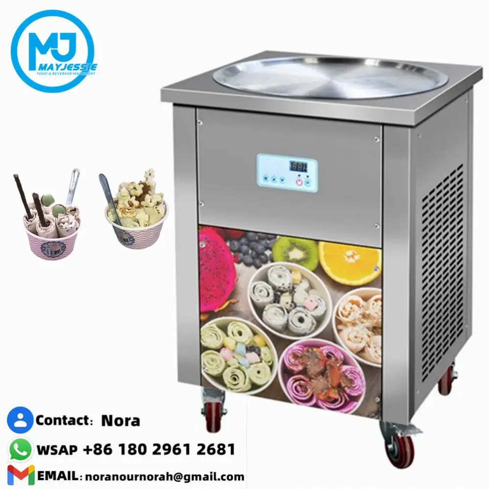 Mayjessie Commercial Soft Ice Cream Machine Maquina Helado 2 Tank 3 Flavor Frozen Yogurt Machine Roll Ice Ice Cream Machine
