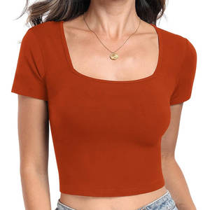Offre Spéciale d'été-Top court décontracté extensible et respirant-T-shirts pour femmes-Top court confortable en nylon pour femmes - Product Image 1