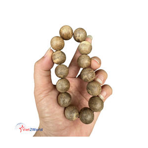 Bracelet de perles en bois d'agar de style vintage 12-15mm sans huile, chaîne de mode parfumée chaude et bracelets à maillons du Vietnam - Product Image 1