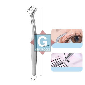 แหนบดัดขนตาสแตนเลสเกรดพรีเมียม Gray Rocks (รุ่น GE-3232-32) ปลายเรียบ สำหรับดูแลขนตาและจัดตำแหน่งขนตาอย่างแม่นยำ A+ - Product Image 5