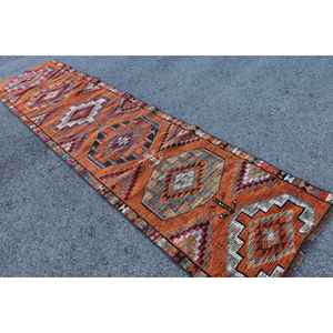 Alfombra Vintage de 2.9x11.7 pies, Alfombra Persa Roja Turca - Product Image 4