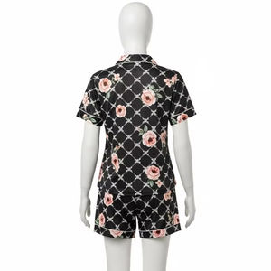 Breathable Digital Print Womens Sleepwear Set Soft Lightweight Polyester <b>Fabric</b> Comfortable Pajama Suit Home Wear Outfit - Product Image 3