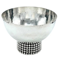 Bol décoratif en acier martelé, bol décoratif en acier avec poignée en feuille d'or, bol en métal pour la décoration, style moderne antique