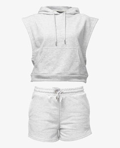 Traje de correr de dos piezas de gran tamaño vintage en blanco para hombre, ropa de calle con serigrafía personalizada, chándales transpirables lavados con ácido - Product Image 1