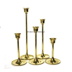 Juego de 3 candelabros chapados en oro de alta calidad de Metal de alta calidad, suministros de accesorios para mesa de comedor de hogar y Hotel - Product Image 3