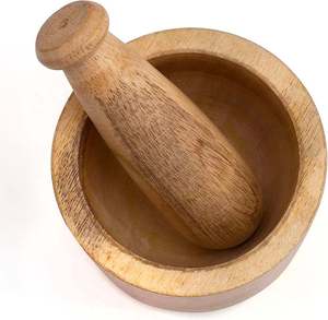 Mortier Okhli en bois de Sheesham fait à la main Imam Dasta Ohkli Musal mortier et pilon ensemble mélangeur et broyeur pour cuisine marron - Product Image 4
