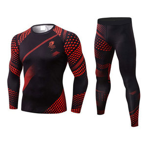 Ensemble de survêtements décontractés pour hommes, imprimés, haute performance, durables, confortables, respirants, à séchage rapide, en tissu extensible, pour l'exercice - Product Image 1