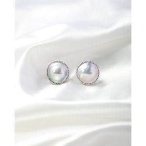 Natural Mabe <b>Pearl</b> Stud <b>Earrings</b> - Product Image 1