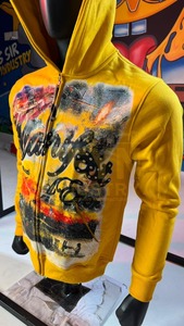Men Screen Printed multi color <b>Hoodies</b> <b>Graphic</b> Cotton <b>Zip</b> <b>up</b> Streetwear Screen Printed Cotton Material Men <b>Hoodies</b> OEM - Product Image 6