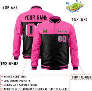 Chaqueta con letras y cremallera de tamaño personalizado para invierno Decoración de bordado de producción de fábrica para universidades Marcas minoristas OEM formal - Product Image 3