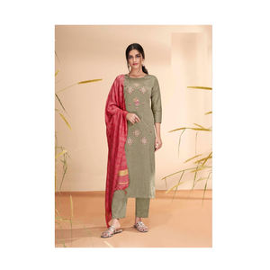 Vêtements de fête de mariage au Design élégant. Vêtements indiens en coton masqué avec broderie Salwar du fabricant indien - Product Image 1