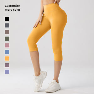 Nuevos Leggings Capri de Cintura Alta para Mujer, Cintura Elástica, Transpirables, de Malla, 3/4, Pantalones de Gimnasio, Deportes, Yoga, Elásticos en Cuatro Direcciones, Secado Rápido, Control de Abdomen - Product Image 5