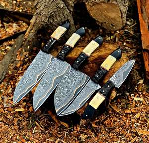 Cuchillo de Chef de Lujo Hecho a Mano con Mango de Cuerno de Carnero, Cuchillo de Cocina con Hoja de Cobre y Damasco para Aniversario de Cocina y Navidad - Product Image 2