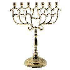 menorahs tin Stylish Brass Menorah <b>Candle</b> Holder Jewish Hanukkah Lamp Decorative <b>Candle</b> Stand Elegant Home Accent - Product Image 4