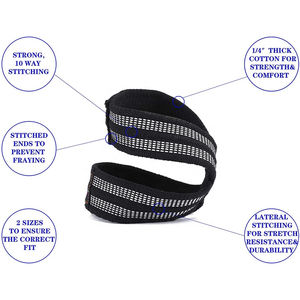 Sangles de musculation en coton avec logo personnalisé Misha Sports Fitness, forme 8, enveloppe de poignet, haute élasticité, fermeture à pression, unisexe, pour la musculation - Product Image 3