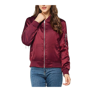 Chaqueta universitaria de satén personalizable para mujer con mangas de piel sintética y diseño personalizado bordado abrigos de alta calidad para mujer - Product Image 1