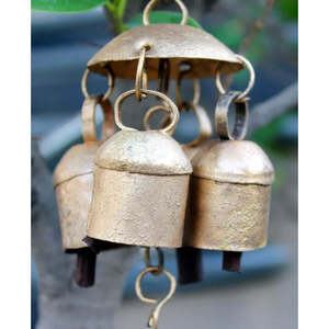 Large Iron Wind <b>Chime</b> 13 <b>Bells</b> Recycled Metal Patio Hanging Decor Handmade Boho Vintage Rustic for Outdoor Wedding Pet-Friendly - Product Image 5