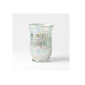 Portavelas de varios colores para decoración, candelabro de mosaico de vidrio blanco, mosaico tradicional de Hurricane - Product Image 1