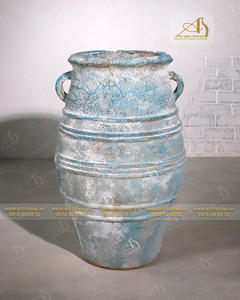 Titanic AN048H92TSA Pot en céramique moderne sarcelle finition galvanisée brillante élégante Durable maison et jardin Mini décoration de paysage - Product Image 1