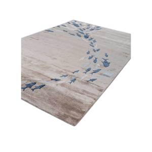 Classic Beige & Brown Tra-14850 <b>Hand</b> <b>Tufted</b> Viscose <b>Rug</b> 9x12 Rectangle for Home Bedroom or Hallway Novelty Flat Weave Design - Product Image 2