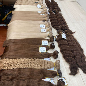 Super Double Extensions de Cheveux Humains Vietnamiens de Luxe Tissage Ondulé dans les Cheveux Colorés d'un Donateur - Product Image 1