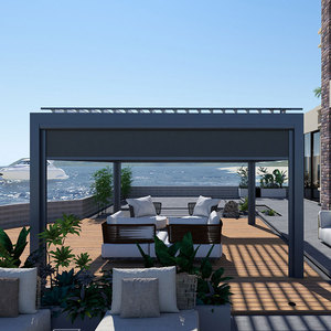 Gazebo en aluminium à lames orientables sur mesure, haut de gamme, moderne, pour terrasse, cour, balcon, coupe-vent, pare-soleil, montage facile - Product Image 4
