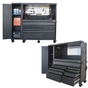 Établi en acier robuste Armoire de garage avec lumière LED Solution de stockage d'outils Mécanique OEM & ODM Box Packaging Master Wholesale - Product Image 1