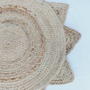 Alfombra Kilim hecha a mano de alta calidad, diseño Floral Simple, Estrella bordada trenzada, yute, decoración moderna para el hogar, puerta - Product Image 4