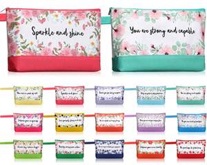 Eco-Friendly Custom Cotton <b>Canvas</b> Zipper Pouches <b>Large</b> Capacity Reusable Makeup Cosmetic Bags with Logo Printing Wholesale - Product Image 1