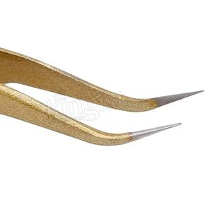 Offre Spéciale de haute qualité cils droits pince à épiler en acier inoxydable outil de maquillage pointe inclinée Logo de couleur personnalisé - Product Image 2