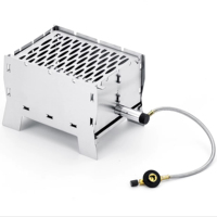 Réchaud de camping extérieur pliable, barbecue portable, résistant à la rouille, en acier inoxydable durable, taille familiale 1-3 personnes, facile à nettoyer
