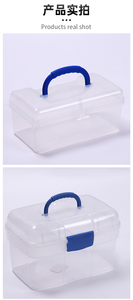 Caja de almacenamiento de arte y artesanía de plástico plegable de tres capas, caja de herramientas organizadora multifuncional para adultos con asas, fábrica de Vietnam - Product Image 2