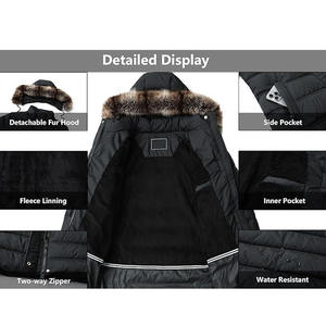 Long Woven Breathable <b>Hooded</b> Quilted Winter Puffer <b>Jacket</b> for Women Stylish Warm Overcoat Detachable Liner Plus Size Custom Logo - Product Image 3