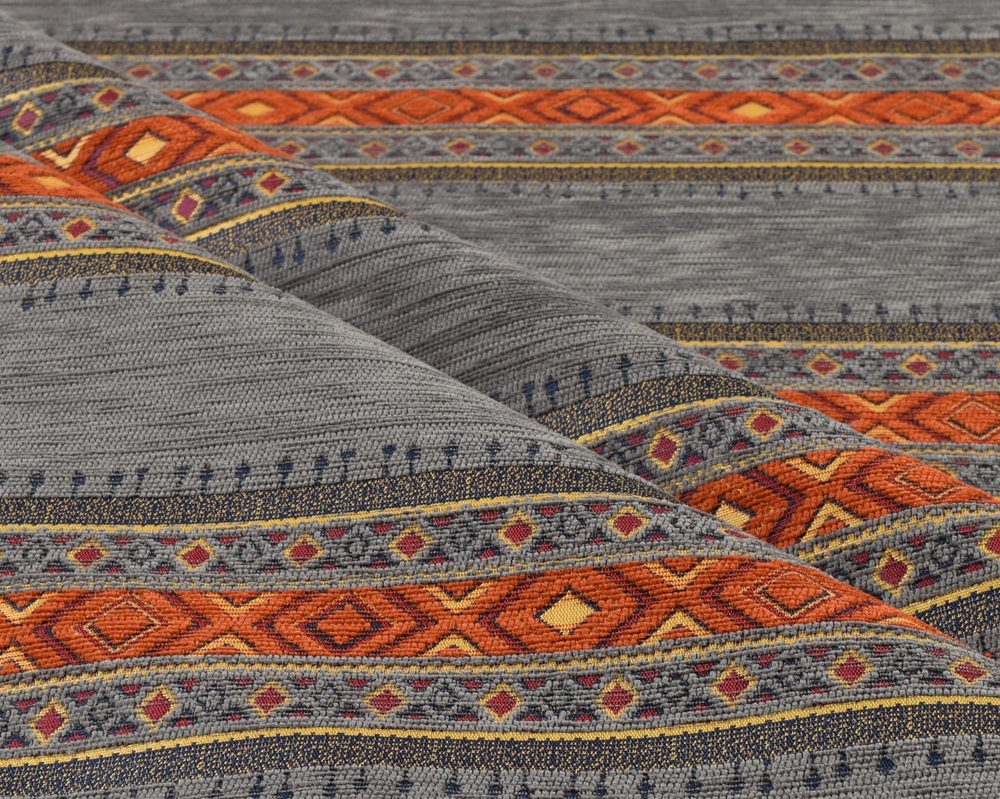 Organic Upholstery Fabric Kilim Bohemian Tapestry Tribal Southwestern Turkish Navajo Moroccan Ethnic Rug Coated Heavyweight Home