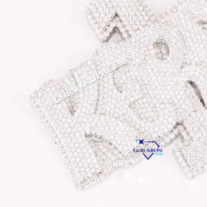 Colgante de diamante cultivado en laboratorio personalizado de Plata de Ley 925, joyería de Hip Hop de lujo, moda y cultura Hop para Unisex - Product Image 3