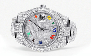 Reloj de Pulsera Unisex de Lujo con Diamantes Cultivados en Laboratorio, Esfera Negra Completamente Engastada, Cristal de Cuarzo, Acero Inoxidable, Movimiento ETA - Product Image 3