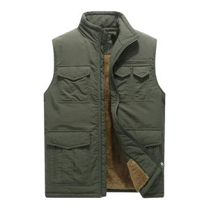 Gilet matelassé chaud d'hiver pour hommes, veste matelassée sans manches, noir, multicolore, très chaud, sherpa intérieur - Product Image 2