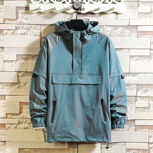 Chaqueta cortavientos reflectante de poliéster personalizada a prueba de agua para hombre Chaqueta a prueba de viento con el mejor precio - Product Image 1