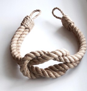 Square Knot Curtain Tie-Back - Beach Decor - Jute Rope Curtain <b>Tiebacks</b> - Nautical Gift - Product Image 2