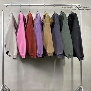 Sweat à capuche zippé pour hommes de haute qualité personnalisable coupe ample pull à col à capuche uni pour l'hiver impression numérique délavée à la pierre - Product Image 6