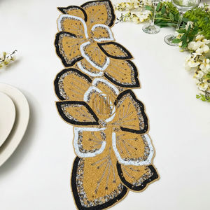 Chemin de table en perles, sous-plat, fait à la main, brodé, floral multicolore, OEM - Product Image 2