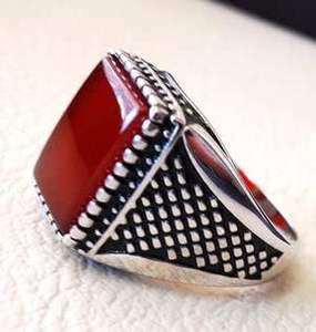 Bague pour homme en argent sterling 925, nouvelle arrivée, pierre précieuse en onyx rouge naturel, pierre de naissance de décembre, cadeau d'anniversaire, bijoux - Product Image 5