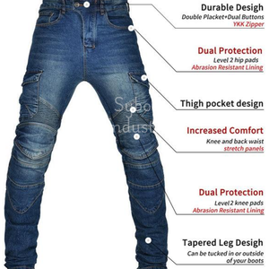 Ropa deportiva para hombres, nuevos Pantalones vaqueros de carreras de automóviles con estilo de bolsillo transpirable, protección extraíble para motociclistas, deportes para adultos - Product Image 5