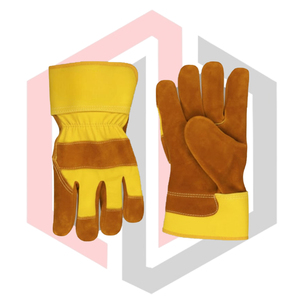 Gants en cuir jaune-brun, paume entière, résistants aux déchirures, respirants, sans silicone, sans poudre, stériles, personnalisables - Product Image 4